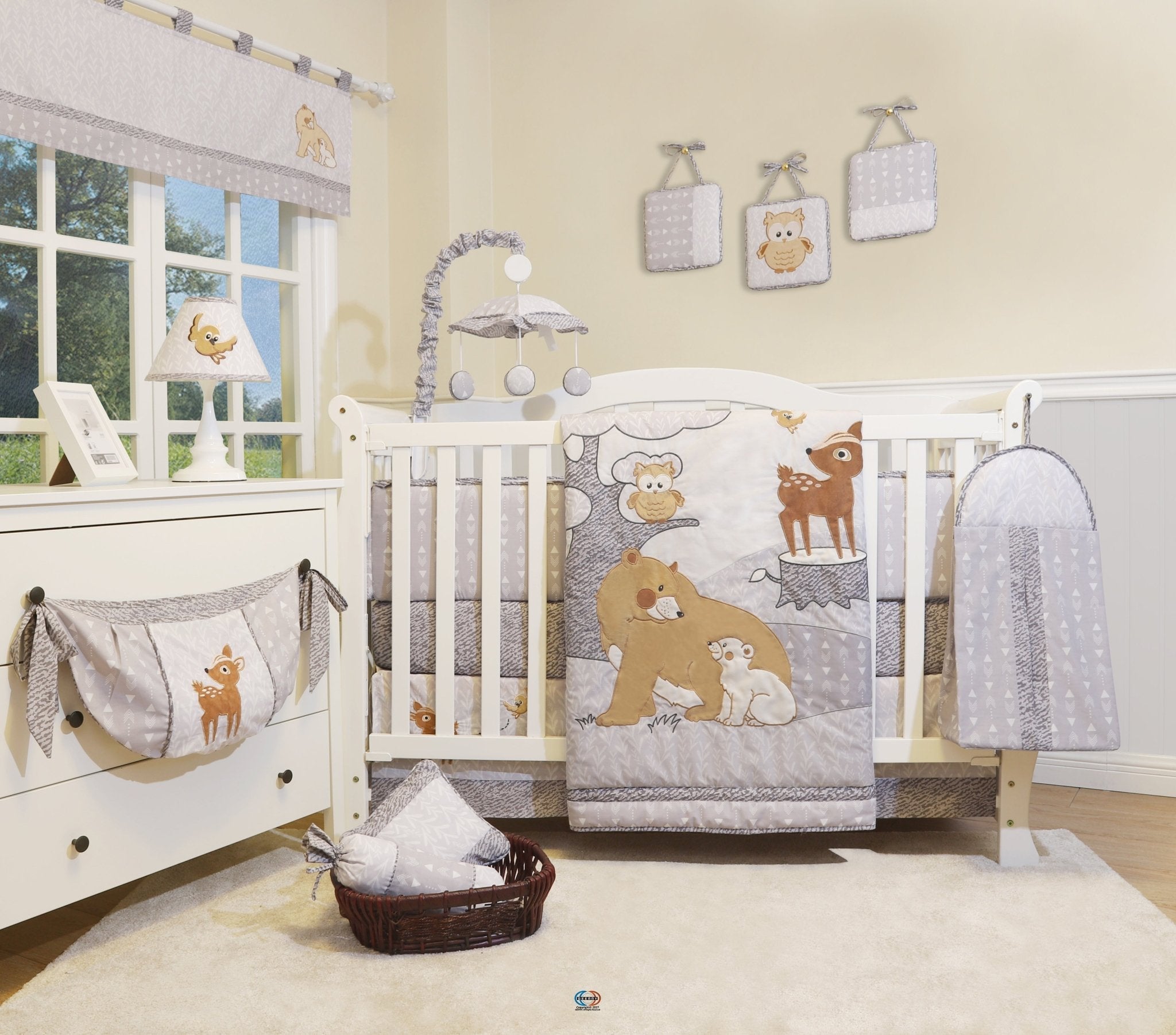 12 Pieces Enchanted Forest Woodland Baby Nursery Crib Bedding Set optimababy