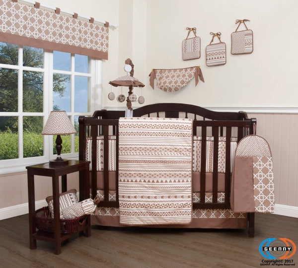 Buy Online Best Bumperless Bohemia Geometry 12 Piece Nursery Crib Bedding Set - optimababy