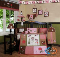 Buy Online Best Bumperless Girl LadyBug 12PCS CRIB BEDDING SET - optimababy