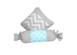 Buy Online Best Bumperless Glacier Blue Gray Chevron Boutique Baby 12 Piece Crib Bedding Set - optimababy