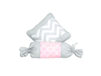 Buy Online Best Bumperless Salmon Pink Gray Chevron Boutique Baby 12 Piece Crib Bedding Set - optimababy