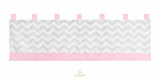 OptimaBaby Bumperless Pink Grey Chevron 5 Piece Baby Nursery CRIB BEDDING SET