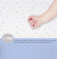 OptimaBaby 2PCS Pack Star Fitted Crib Sheets