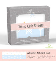 OptimaBaby 2PCS Pack Woodland Blue Arrow Fitted Crib Sheets