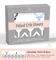 OptimaBaby 2PCS Pack Woodland Deer Fitted Crib Sheets