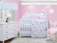 OptimaBaby Bumperless 5PCS Cute Penguin Baby Nursery Crib Bedding Set