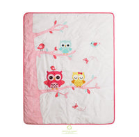 OptimaBaby Bumperless 5PCS Owls Baby Nursery Crib Bedding Set