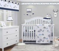 OptimaBaby Bumperless Woodland Forest Deer 5 Piece Baby Nursery Crib Bedding Set