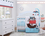 OptimaBaby Bumperless 5PCS Little Pirate Baby Nursery Crib Bedding Set