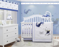 OptimaBaby Bumperless 5PCS Knight and Dragon Baby Nursery Crib Bedding Set