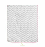 OptimaBaby Bumperless Pink Grey Chevron 5 Piece Baby Nursery CRIB BEDDING SET