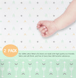 OptimaBaby 2PCS Pack Woodland Green Arrow Fitted Crib Sheets