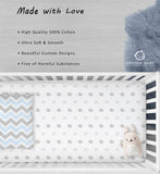 OptimaBaby 2PCS Pack BLue Elephant Chevron Fitted Crib Sheets