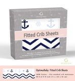 OptimaBaby 2PCS Pack Nautical Sailor Fitted Crib Sheets