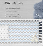 OptimaBaby 2PCS Pack BLue Elephant Chevron Fitted Crib Sheets