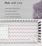 OptimaBaby 2PCS Pack Pink Elephant Chevron Fitted Crib Sheets