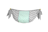 Bumperless Boutique Baby 12 Piece Crib Bedding Set, Soft Mint Green/Gray Chevron