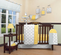 Yellow Gray Chevron Musical Mobile by GEENNY