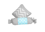 Bumperless Glacier Blue Gray Chevron Boutique Baby 12 Piece Crib Bedding Set