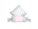 Bumperless Salmon Pink Gray Chevron Boutique Baby 12 Piece Crib Bedding Set