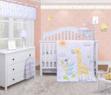 OptimaBaby Bumperless 6PCS Giraffe Animals Baby Nursery Crib Bedding Set